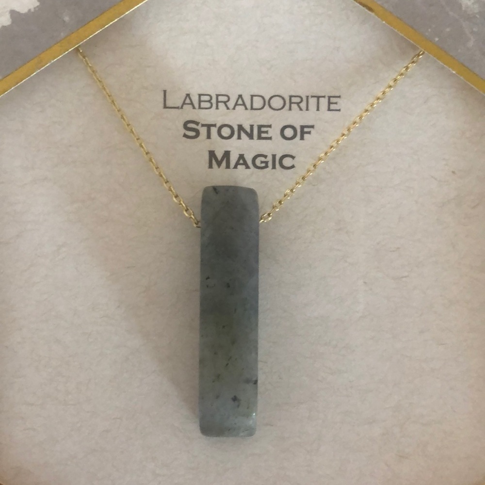 Labradorite Gold Dipped Necklace - image 2